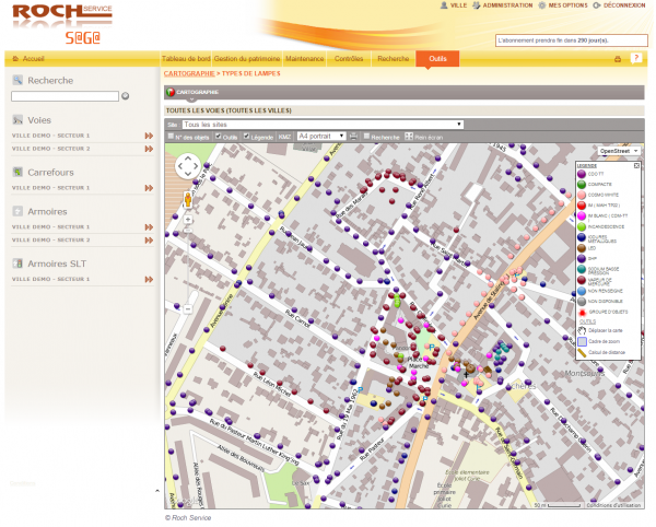 Logiciels de Gestion et de Maintenance de l’Eclairage Public et de la SLT S@G@ cartographie